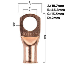 Load image into Gallery viewer, Install Bay CUR1012 Copper Uninsulated Ring Terminal 1/0 Gauge 1/2" 5/PK