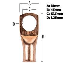 Load image into Gallery viewer, Install Bay CUR112 Uninsulated Ring Terminal 1 Gauge 1/2 inch Copper 10 Pack