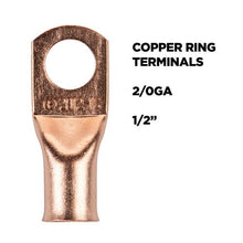 Load image into Gallery viewer, Install Bay CUR2012 Copper Uninsulated Ring Terminal 2/0 Gauge 1/2" 5/PK