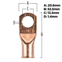 Load image into Gallery viewer, Install Bay CUR2012 Copper Uninsulated Ring Terminal 2/0 Gauge 1/2" 5/PK