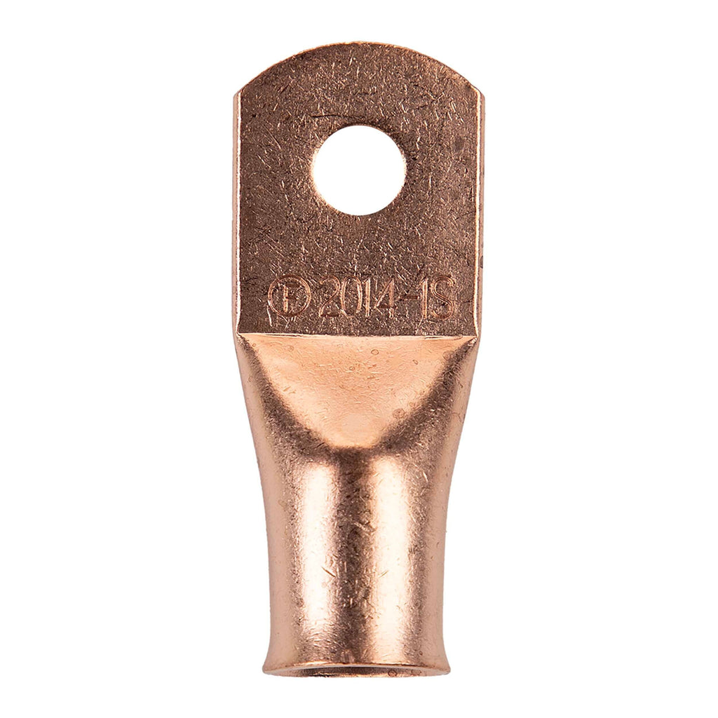 Install Bay CUR2014 Copper Uninsulated Ring Terminal 2/0 Gauge 1/4" 5/PK
