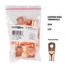 Load image into Gallery viewer, Install Bay CUR214 Copper Uninsulated Ring Terminal 2 Gauge 1/4" 10/PK