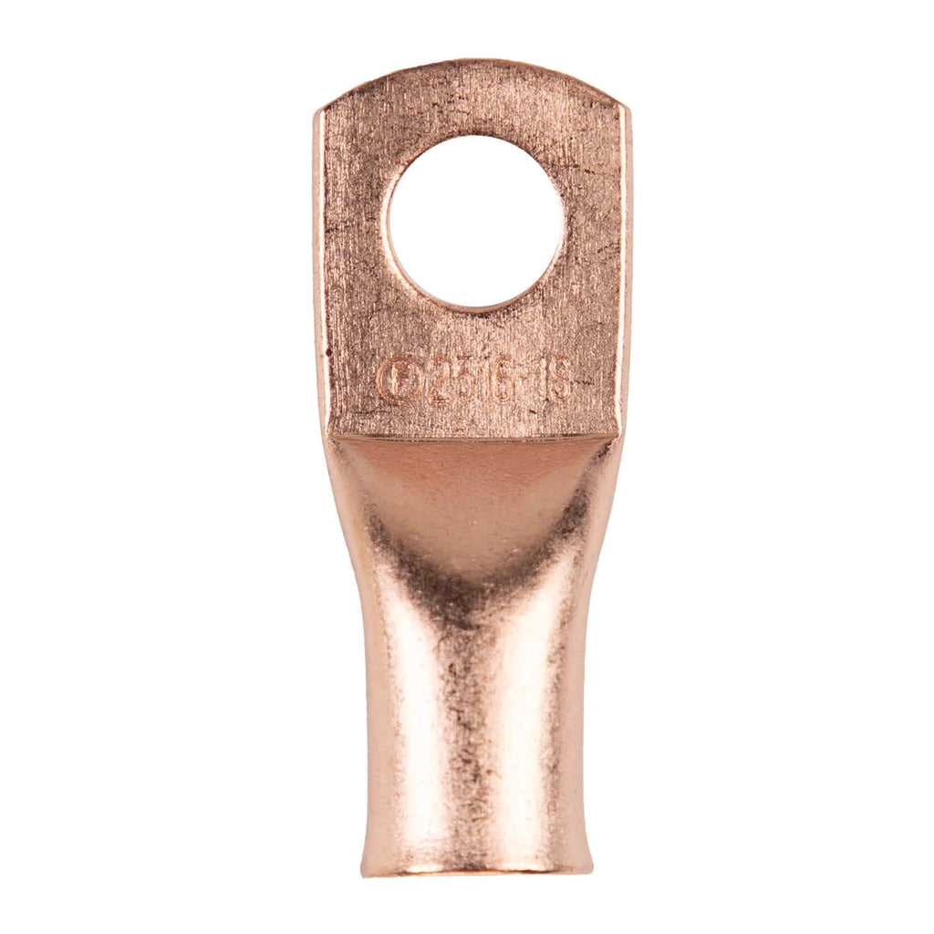 Install Bay CUR2516 Copper Uninsulated Ring Terminal 2 Gauge 5/16 Inch 10 Pack