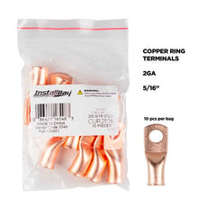 Load image into Gallery viewer, Install Bay CUR2516 Copper Uninsulated Ring Terminal 2 Gauge 5/16 Inch 10 Pack