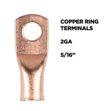Load image into Gallery viewer, Install Bay CUR2516 Copper Uninsulated Ring Terminal 2 Gauge 5/16 Inch 10 Pack