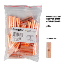 Load image into Gallery viewer, Install Bay CUR4 Copper Uninsulated Butt Connector 4 Gauge Package of 25