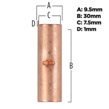 Load image into Gallery viewer, Install Bay CUR4 Copper Uninsulated Butt Connector 4 Gauge Package of 25