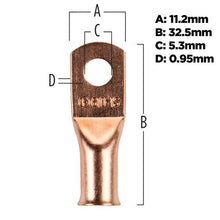 Load image into Gallery viewer, Install Bay CUR610 Copper Uninsulated Ring Terminal 6 Gauge #10