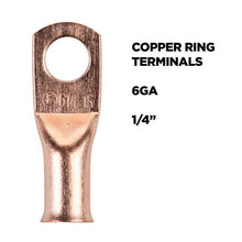 Load image into Gallery viewer, Install Bay CUR614 Copper Uninsulated Ring Terminal 6 Gauge 1/4 inch