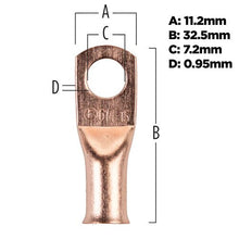Load image into Gallery viewer, Install Bay CUR614 Copper Uninsulated Ring Terminal 6 Gauge 1/4 inch