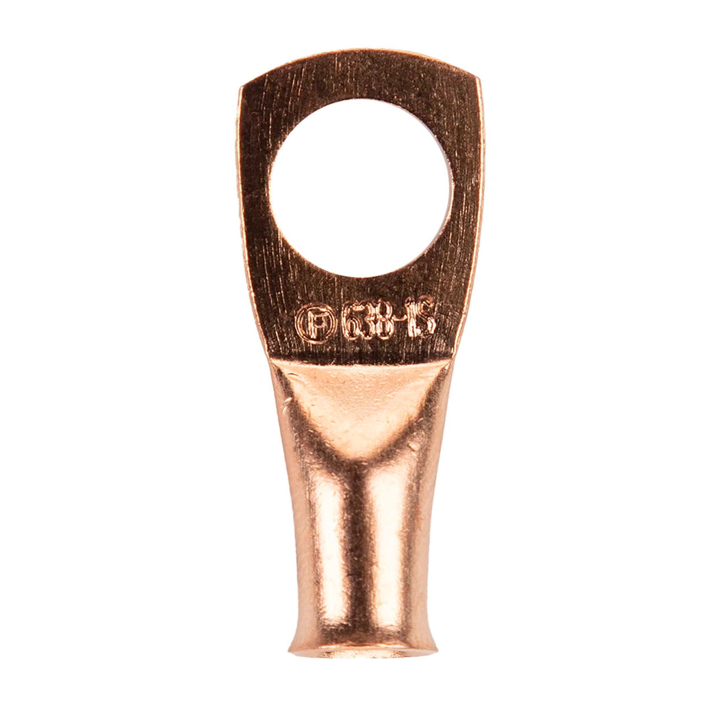 Install Bay CUR638 Copper Uninsulated Ring Terminal 6 Gauge 3/8 inch