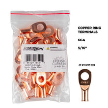 Load image into Gallery viewer, Install Bay CUR6516 Copper Uninsulated Ring Terminal 6 Gauge 5/16 inch