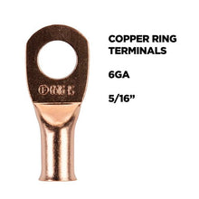 Load image into Gallery viewer, Install Bay CUR6516 Copper Uninsulated Ring Terminal 6 Gauge 5/16 inch