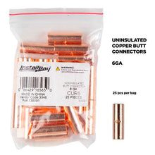 Load image into Gallery viewer, Install Bay CUR6 Copper Uninsulated Butt Connector 6 Gauge Package of 25