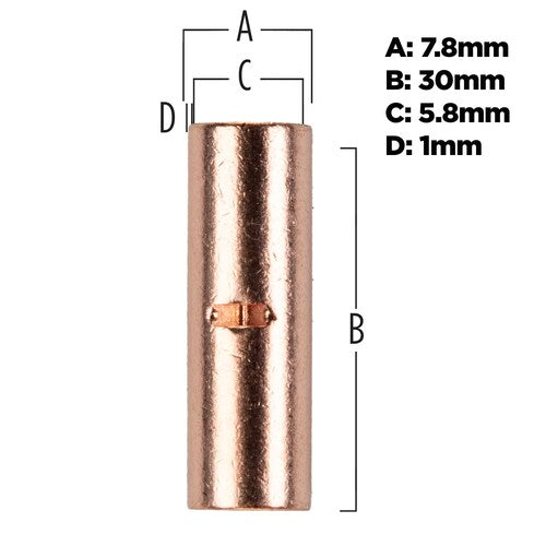 Install Bay CUR6 Copper Uninsulated Butt Connector 6 Gauge Package of 25