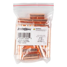 Load image into Gallery viewer, Install Bay CUR6 Copper Uninsulated Butt Connector 6 Gauge Package of 25