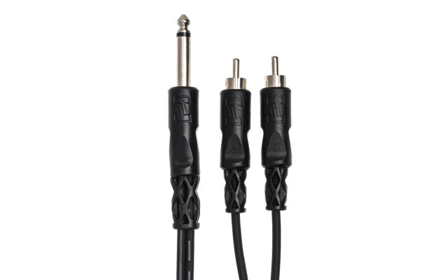 Hosa CYR-102 Y Cable - 1/4-inch TS Male to Dual RCA Male - 6 foot