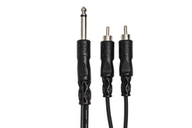 Hosa CYR-102 Y Cable - 1/4-inch TS Male to Dual RCA Male - 6 foot