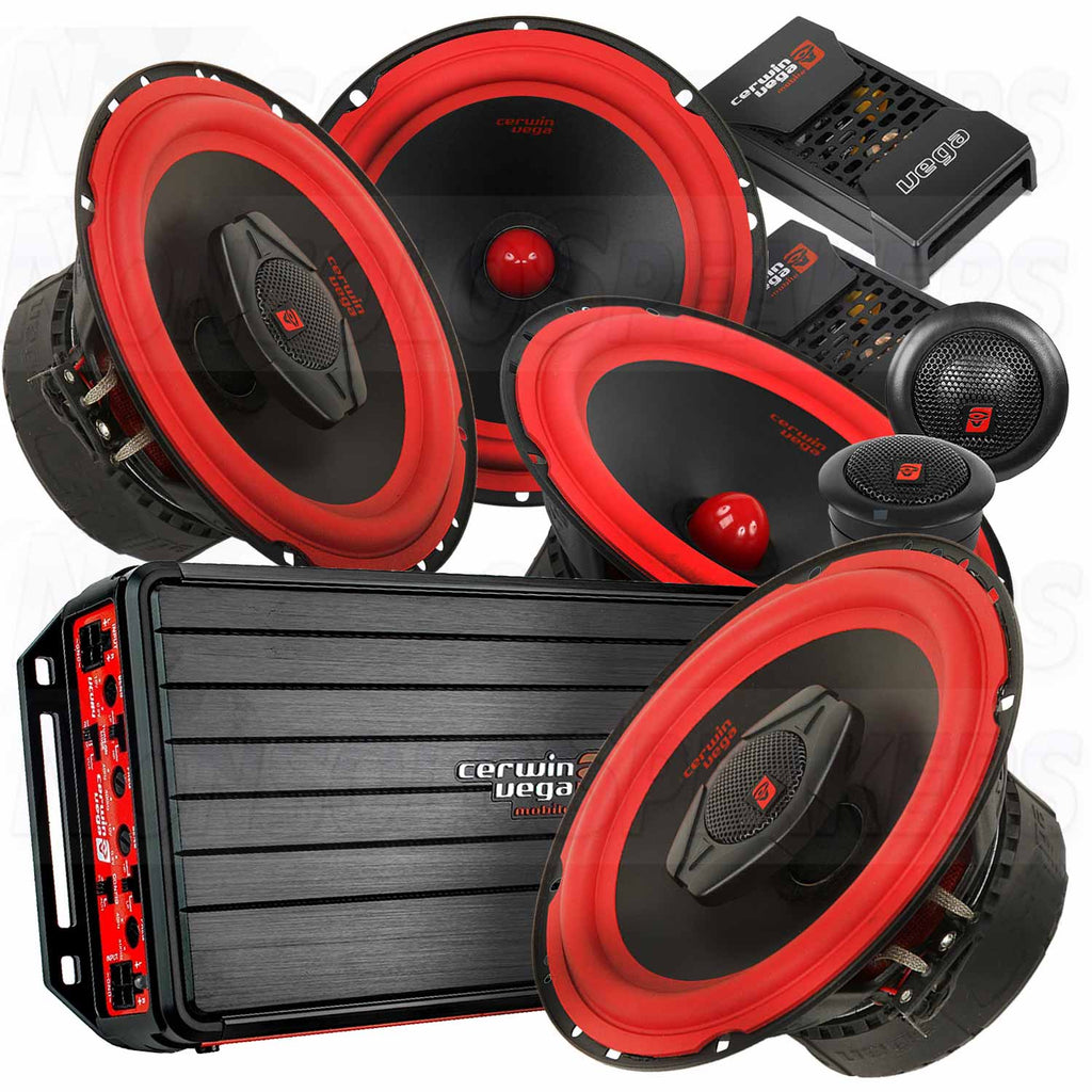 3 Sets Cerwin Vega Combo V65C Component & V65 Speakers & VCU84 Amplifier