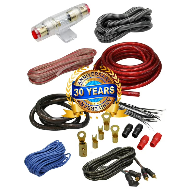 Complete 5 Channels 2000W 4 Gauge Amplifier Installation Wiring Kit Amp Red