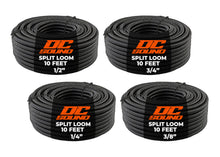 Load image into Gallery viewer, DC Sound 4-Pack 1/4", 3/8", 1/2", 3/4" x 10 Feet Each Split Wire Loom Convoluted Tubing