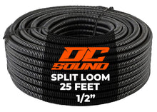 Load image into Gallery viewer, DC Sound 4-Pack 1/4", 3/8", 1/2", 3/4" x 25 Feet Each Split Wire Loom Convoluted Tubing