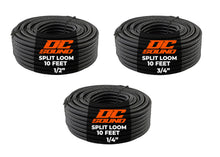 Load image into Gallery viewer, DC Sound 3-Pack 1/4", 1/2", 3/4" x 20 Feet Each Split Wire Loom Convoluted Tubing