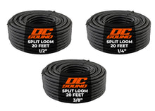 Load image into Gallery viewer, DC Sound 3-Pack 1/4", 3/8", 1/2" x 20 Feet Each Split Wire Loom Convoluted Tubing