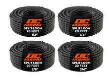 Load image into Gallery viewer, DC Sound 4-Pack 1/4", 3/8", 1/2", 3/4" x 20 Feet Each Split Wire Loom Convoluted Tubing