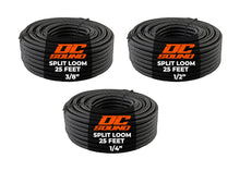 Load image into Gallery viewer, DC Sound 3-Pack 1/4", 3/8", 1/2" x 25 Feet Each Split Wire Loom Convoluted Tubing