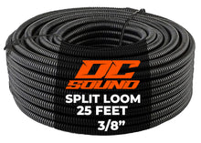Load image into Gallery viewer, DC Sound 4-Pack 1/4", 3/8", 1/2", 3/4" x 25 Feet Each Split Wire Loom Convoluted Tubing