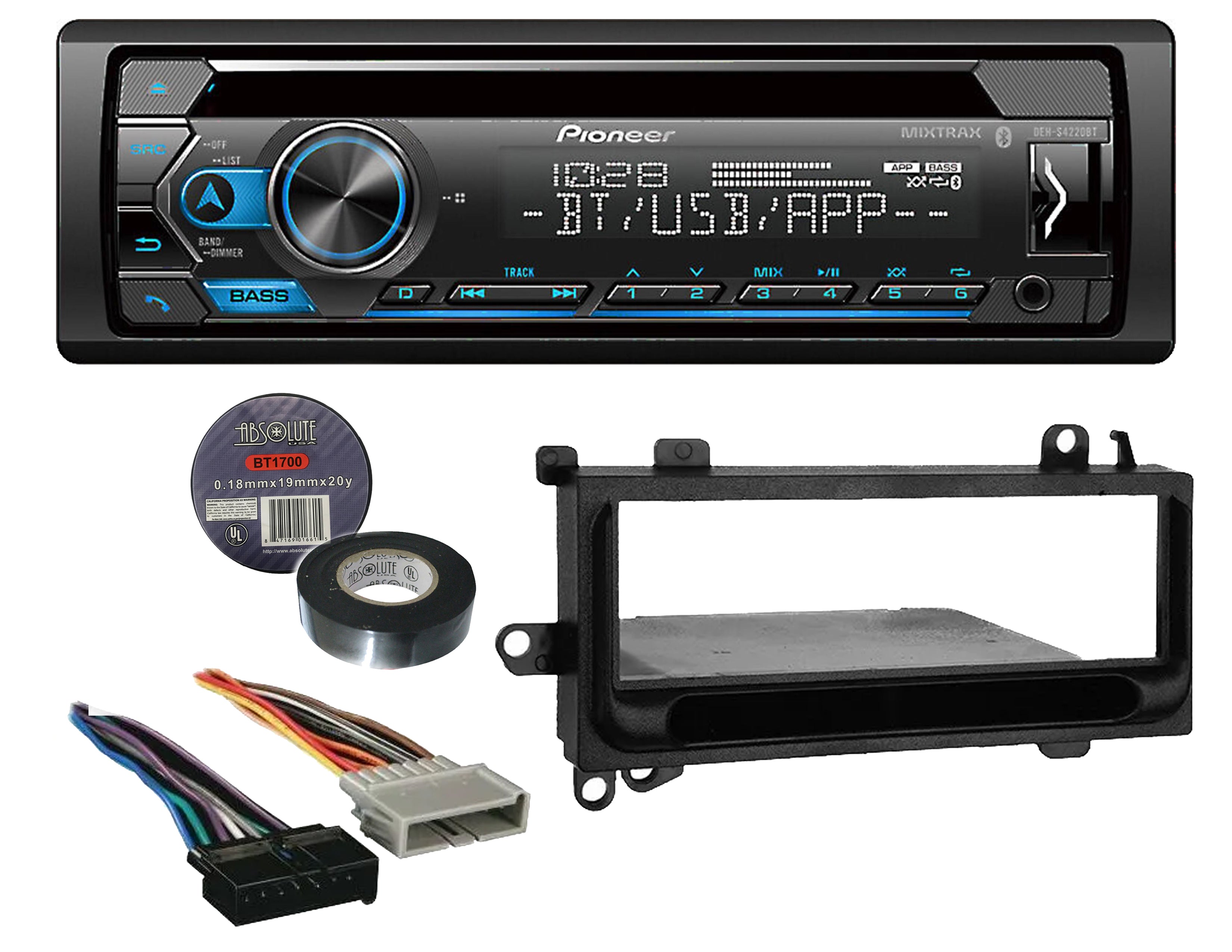 Pioneer DEH-S4220BT 1 DIN Car Audio CD Receiver Built-in Bluetooth for 1994-2001 Dodge RAM