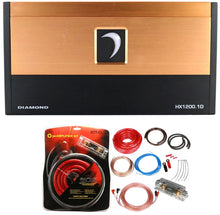 Load image into Gallery viewer, Diamond Audio HX1200.1D HEX Series Monoblock Class-D Car Audio Amplifier + 0 Gauge Amplifier