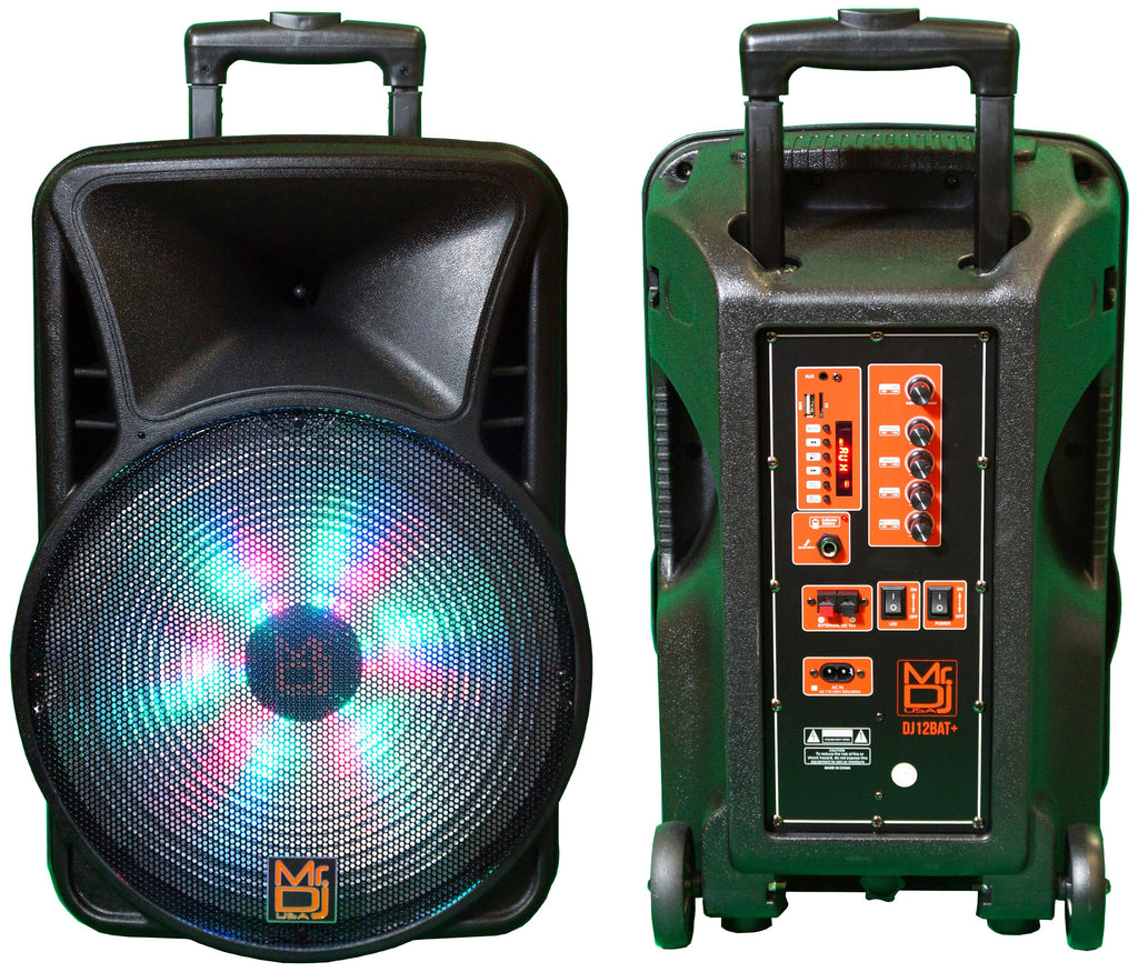 MR DJ DJ12BAT+ 12" 3000W Portable PA DJ Active Powered TWS Bluetooth Speaker
