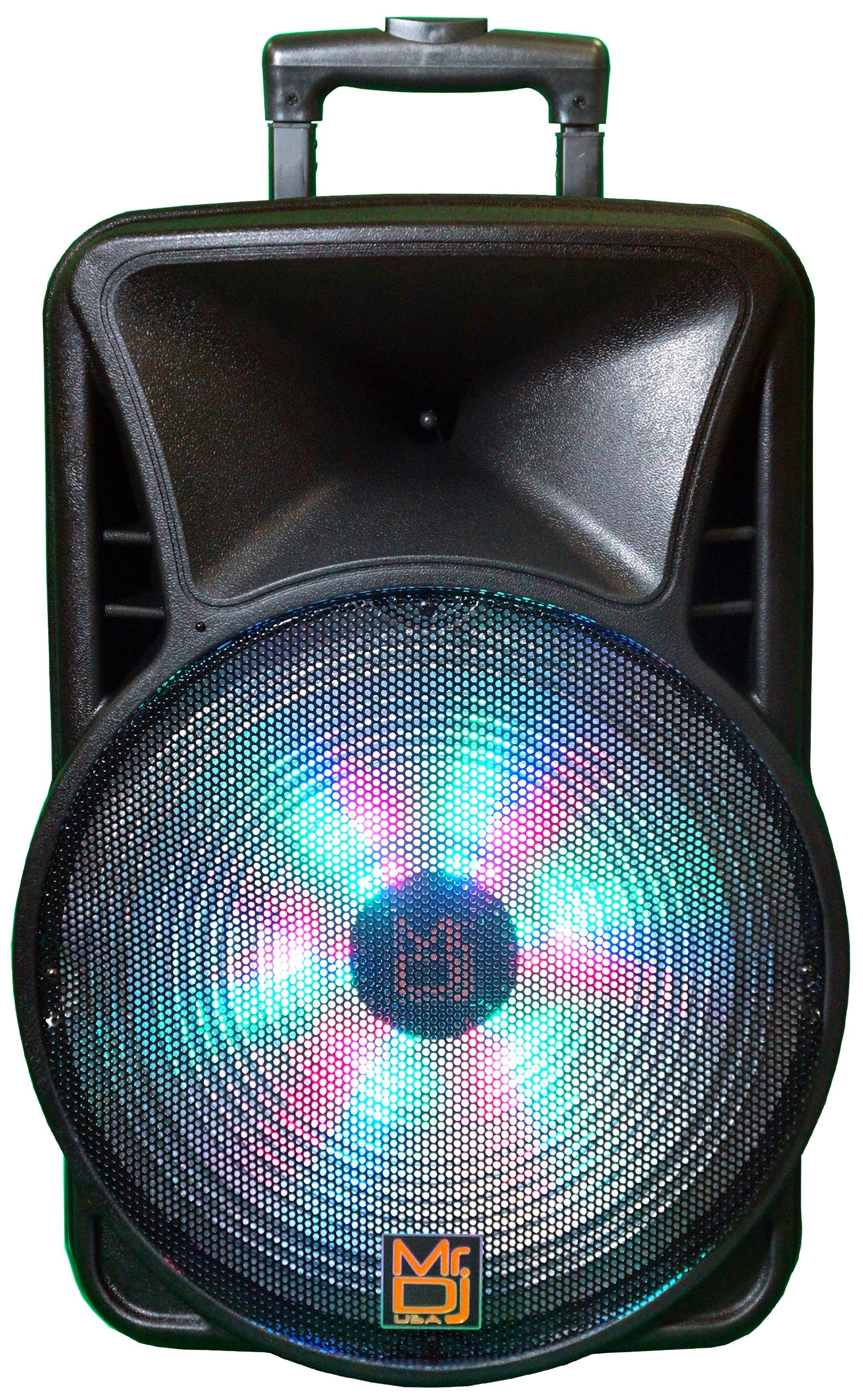 MR DJ DJ12BAT+ 12" Portable Bluetooth Speaker + Speaker Stand + 54-LED Slim Par Wash DJ Light