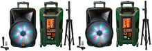 Load image into Gallery viewer, Pair of MR DJ DJ15BAT+ 15" Portable Bluetooth Speaker + Speaker Stand