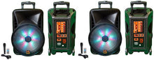 Load image into Gallery viewer, Pair of MR DJ DJ15BAT+ 15" Portable Bluetooth Speaker