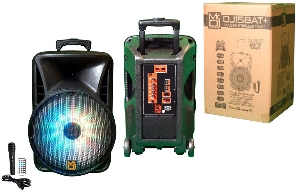 15" 2-way Powered Speaker with BLUETOOTH 3000 Watt Built-in Amplifier/USB Mp3