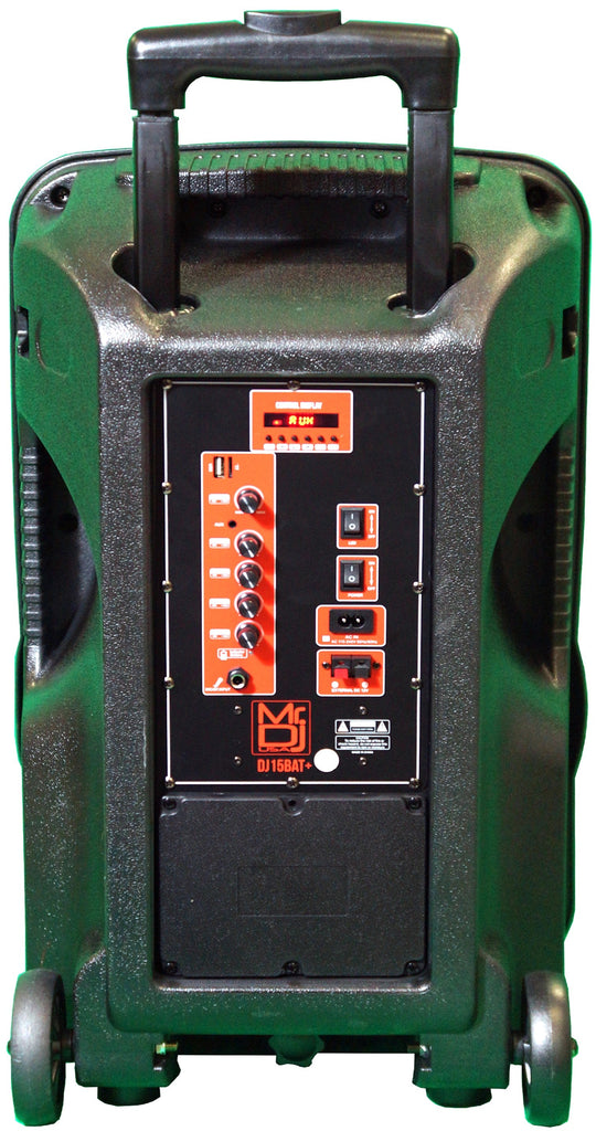 Mr. Dj DJ15BAT+ 15" Portable Trolley PA DJ Active Powered TWS Bluetooth Speaker 3500 Watts LCD/MP3/USB/micro SD