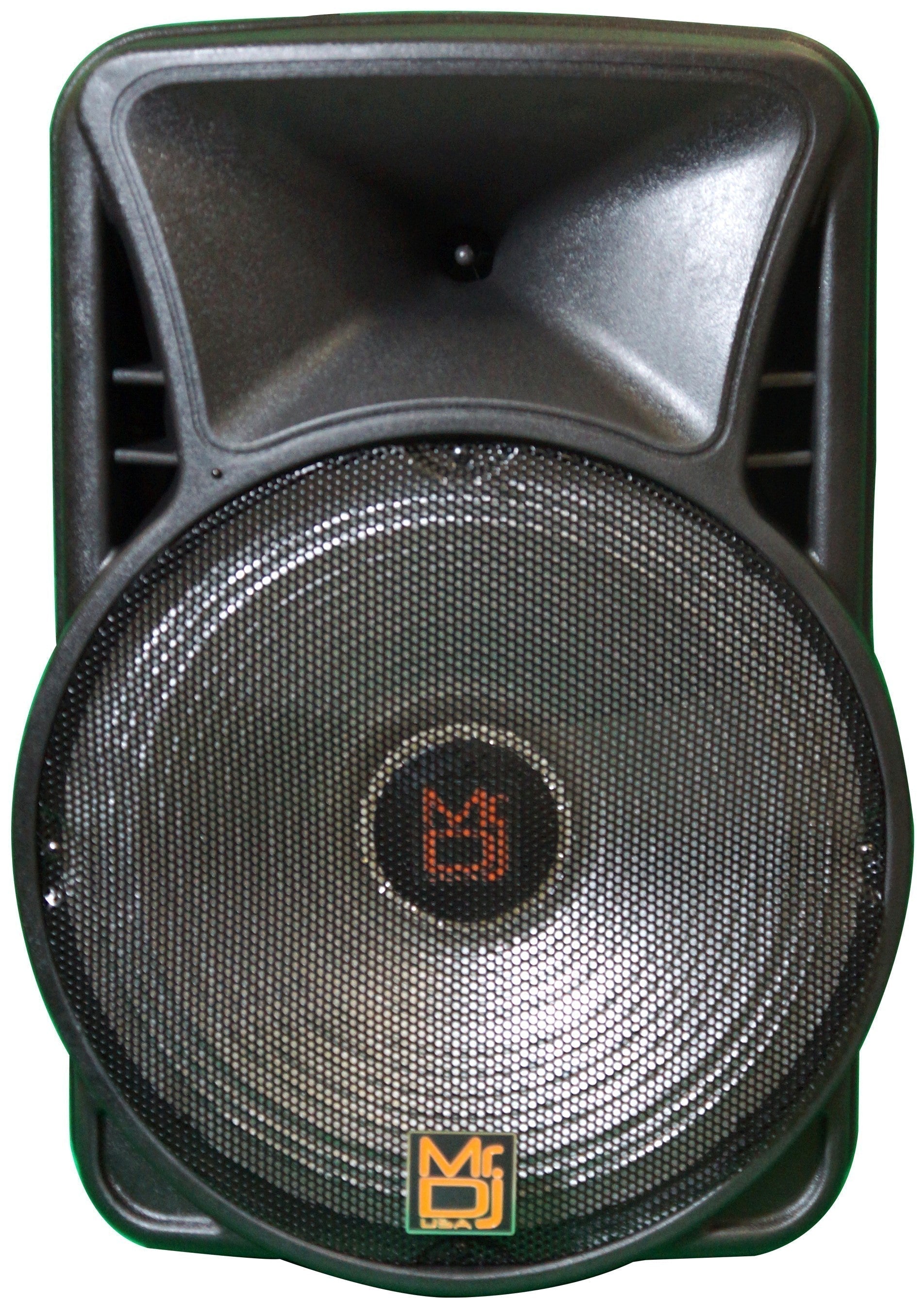 MR DJ DJ15BAT+ 15" Portable Bluetooth Speaker + Speaker Stand + 7-LED Moving Head DJ Light