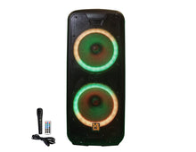 Load image into Gallery viewer, MR DJ AFTERPARTY Dual 15" Bluetooth Speaker<br/>Dual 15" Battery Powered Bluetooth Speaker, UHF Wireless Microphone Party Speaker