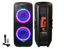 Load image into Gallery viewer, MR DJ 215BTA AFTER-PARTY Dual 15" Battery Powered Bluetooth Speaker Microphone Party Speaker