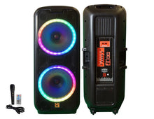 Load image into Gallery viewer, MR DJ DJ215BTA Dual 15" 5000W Power Speaker with Built-In Bluetooth &amp; Battery
