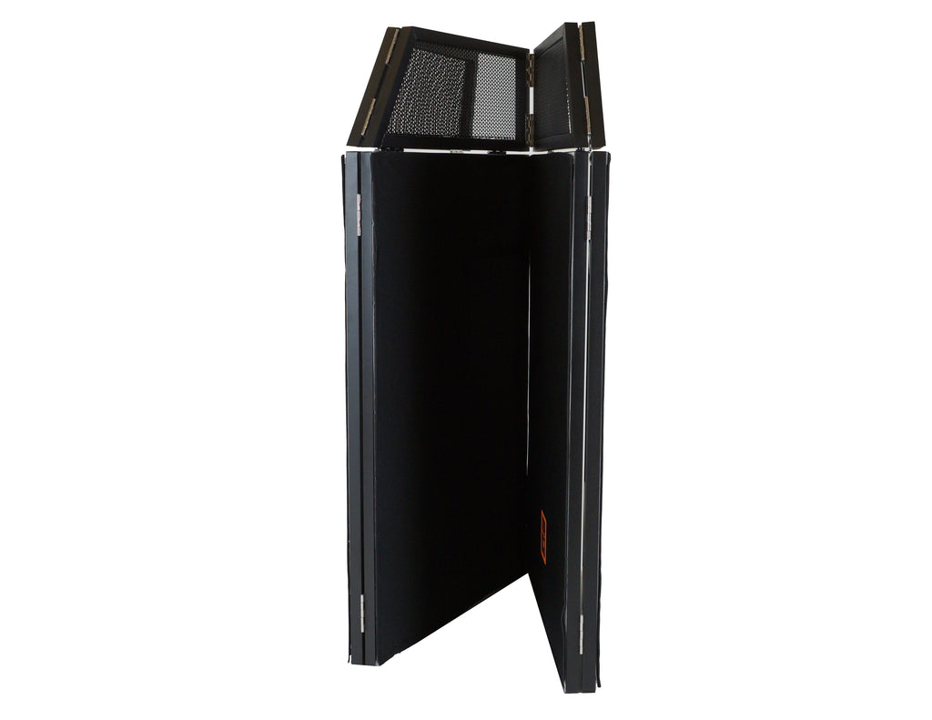MR DJ DJ Booth Table with 8FT Lighting Truss System Foldable Black Scrim