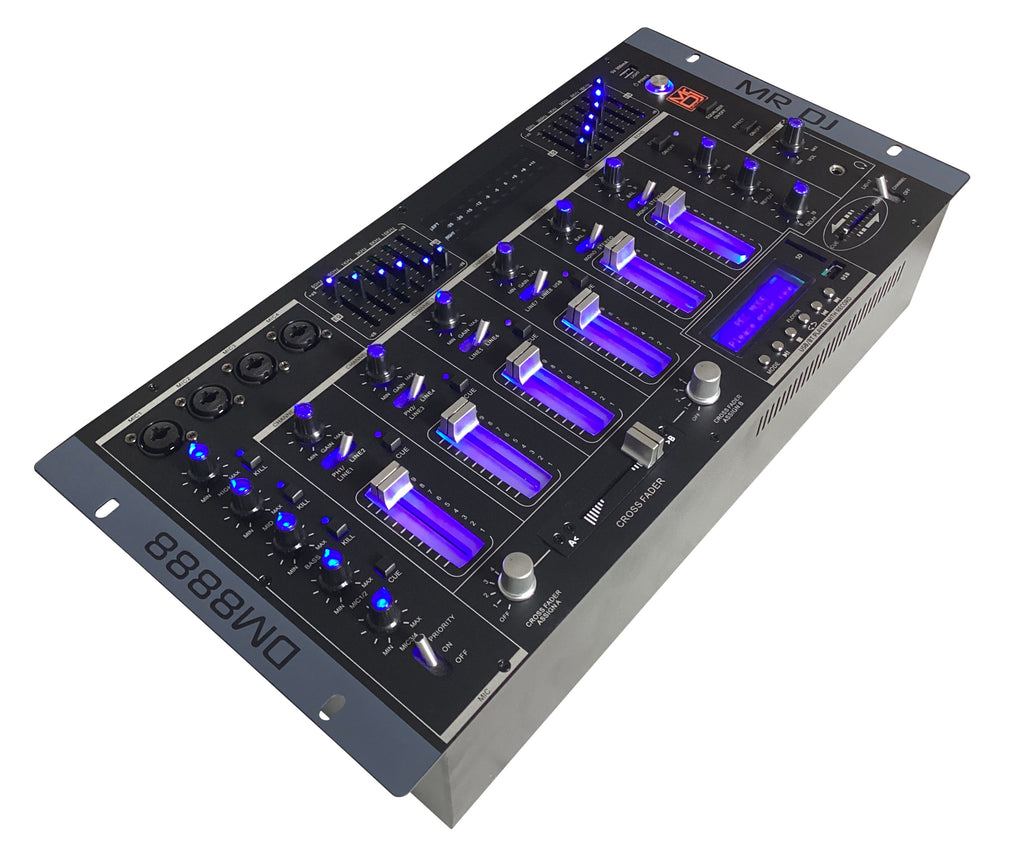 MR DJ DM8888 6 Channel 19" DJ Mixer Wireless Connection BT USB SD Slot & Audio Effect