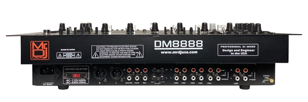 MR DJ DM8888 6 Channel 19" DJ Mixer Wireless Connection BT USB SD Slot & Audio Effect