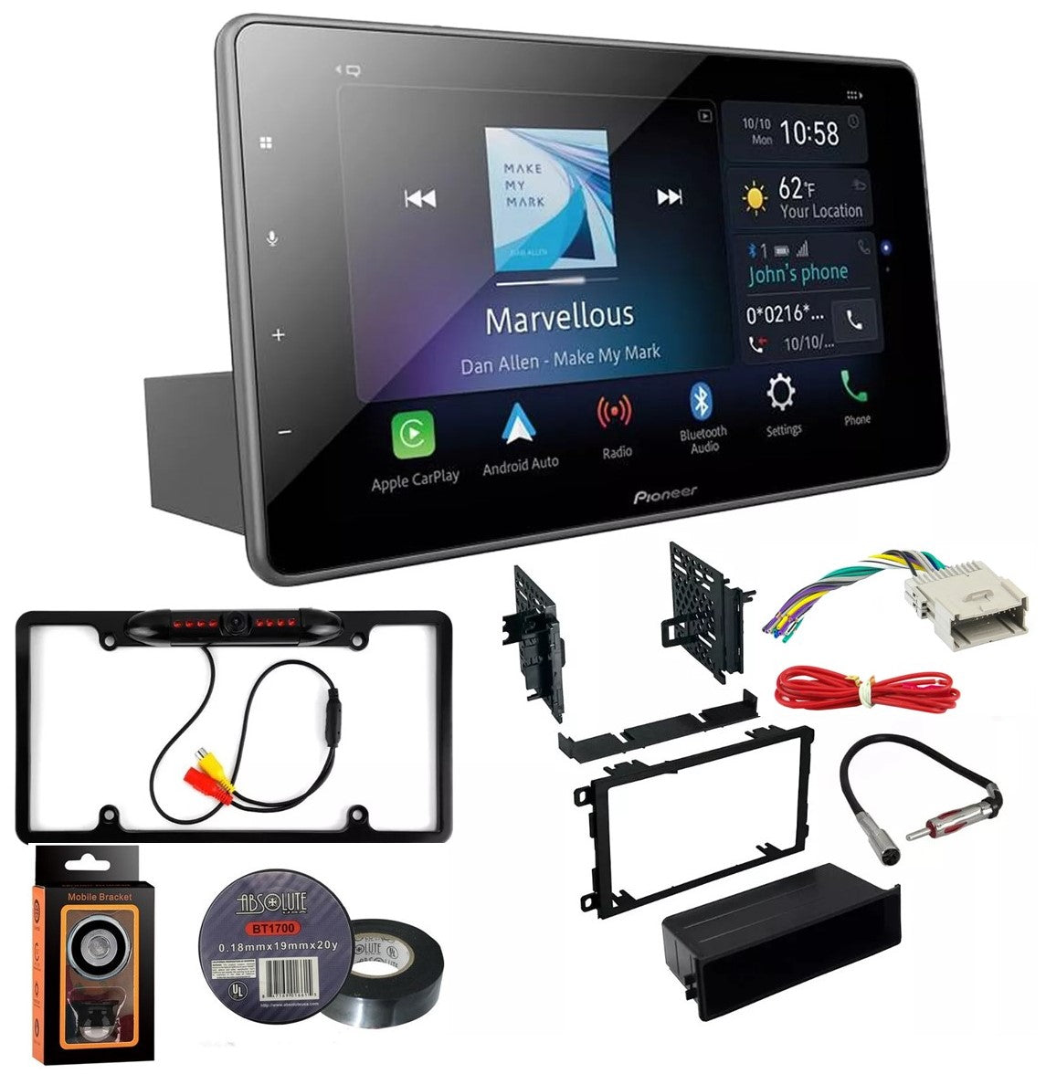 Pioneer DMH-WT3800NEX 9" Digital Multimedia Receiver Kit Fit 2007-17 Jeep Wrangler