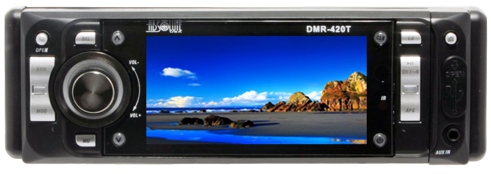 Absolute DMR-420T Single Din 4" Car Stereo<br/>One -Din In-Dash 4" TFT-LCD Monitor with DVD/CD/MP3 Receiver