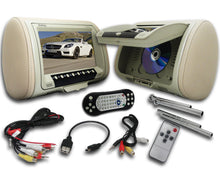 Load image into Gallery viewer, Absolute DPH-980PKGC 9.5" Pair Cream Headrest TFT/LCD Monitor DVD/USB/SD Package