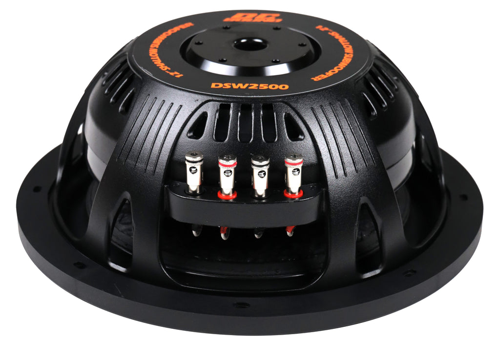 2 DC Sound DSW2500 12" Shallow-Mount Subwoofer 2500W + Ported Box + 8G Amp Kit